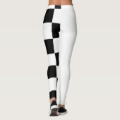 Witte en zwarte halve en halve controleur leggings (Achterkant)