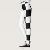Witte en zwarte halve en halve controleur leggings (Links)