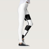 Witte en zwarte halve en halve controleur leggings (Rechts)