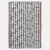 Witte en zwarte hedendaagse tribale strepen deken (Voorkant Verticaal)