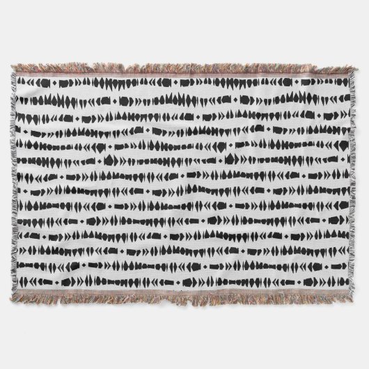 Witte en zwarte hedendaagse tribale strepen deken (Voorkant)