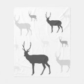 Witte en zwarte herten, silhouet, kussen fleece deken (Voorkant)