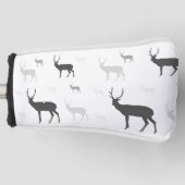 Witte en zwarte herten, silhouet, kussen golfheadcover (Voorkant)