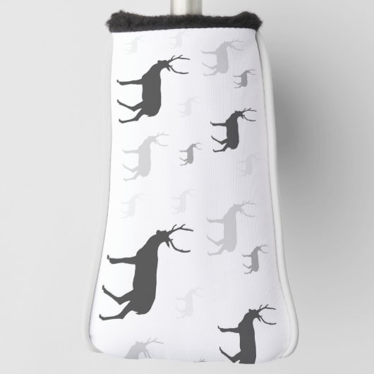 Witte en zwarte herten, silhouet, kussen golfheadcover (Draai 90)