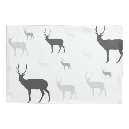 Witte en zwarte herten, silhouet, kussen kussensloop (Achterkant)