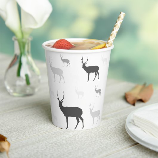 Witte en zwarte herten, silhouet, kussen papieren bekers (Insitu)