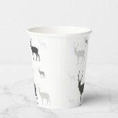 Witte en zwarte herten, silhouet, kussen papieren bekers (Rechts)