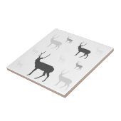 Witte en zwarte herten, silhouet, kussen tegeltje (Zijkant)