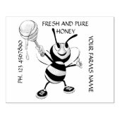 Witte en zwarte honingbijen 5x4 rubberstempel (Afrduk)