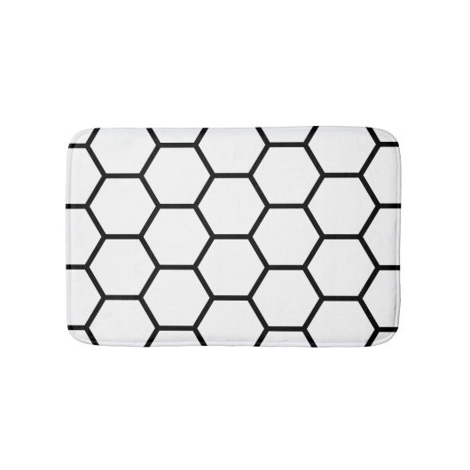 Witte en zwarte honingraat badmat (Voorkant)