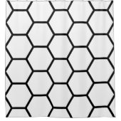 Witte en zwarte honingraat douchegordijn (Voorkant)