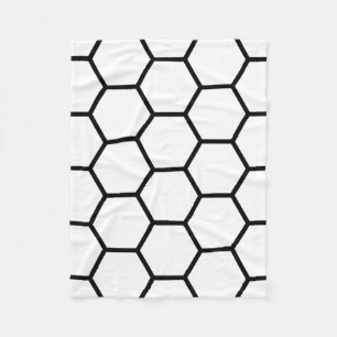 Witte en zwarte honingraat fleece deken