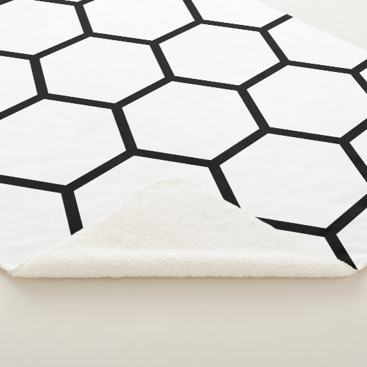 Witte en zwarte honingraat sherpa deken (3/4)