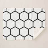 Witte en zwarte honingraat sherpa deken (Voorkant (horizontaal))