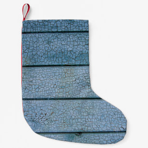 Witte en zwarte houten plaat kleine kerstsok