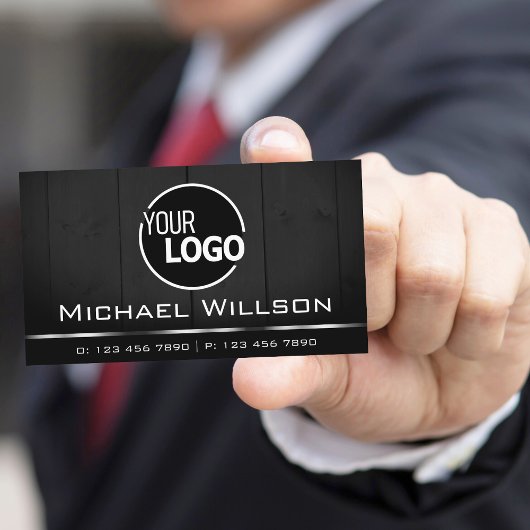 Witte en zwarte houten planken Hout Graan Kijk Log Visitekaartje