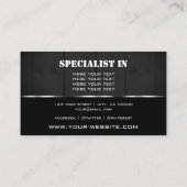 Witte en zwarte houten planken Kool Hout Graan Kij Visitekaartje (Achterkant)