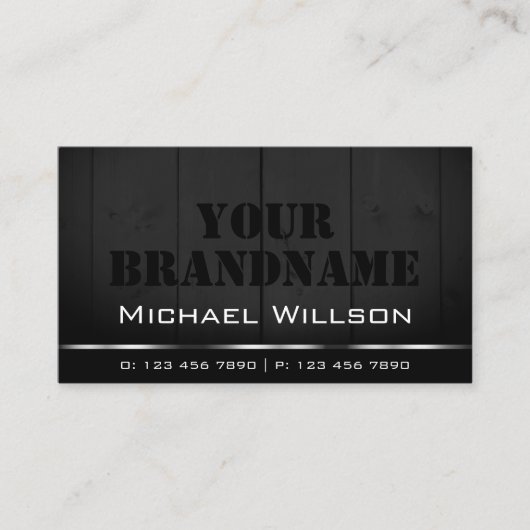 Witte en zwarte houten planken Kool Hout Graan Kij Visitekaartje (Voorkant)