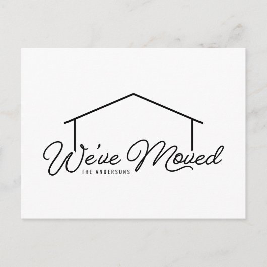 Witte en Zwarte Huis We hebben Verhuisd Briefkaart (Voorkant)