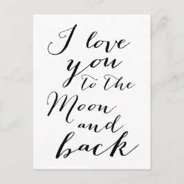 Witte en Zwarte Ik Hou van Jou naar de Maan Ansich Briefkaart