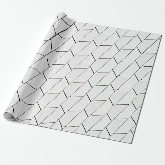 Witte en zwarte illustratie cadeaupapier (Uitgerold)