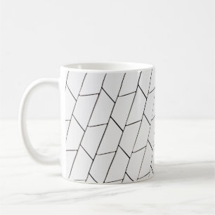 Witte en zwarte illustratie koffiemok