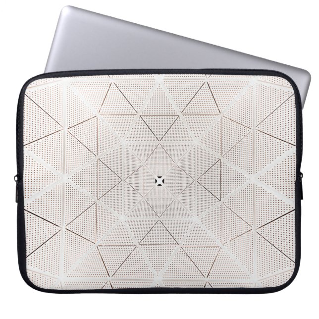 Witte en zwarte illustratie laptop sleeve (Voorkant)