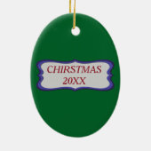 Witte en zwarte kat en rendierkerst Speelgoed Keramisch Ornament (Achterkant)