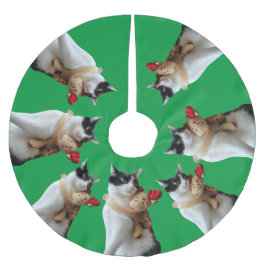 Witte en zwarte kat en rendierkerst Speelgoed Kerstboom Rok