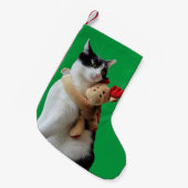 Witte en zwarte kat en rendierkerst Speelgoed Kleine Kerstsok (Voorkant (Hangend))
