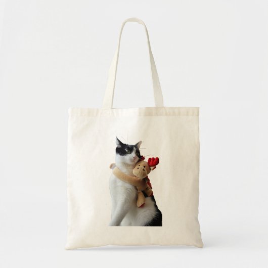 Witte en zwarte kat en rendierkerst Speelgoed Tote Bag (Voorkant)