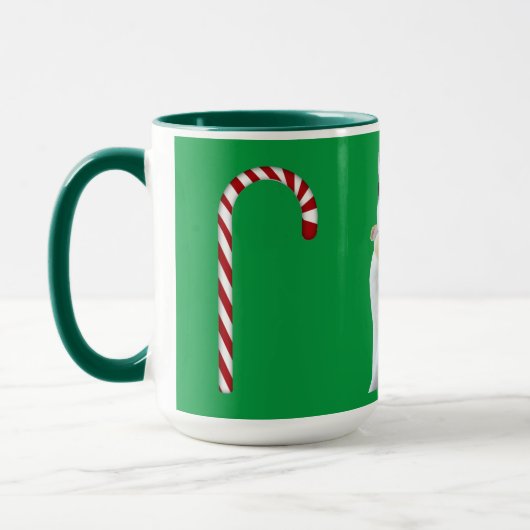 Witte en Zwarte Kat & Rendier Kerst Speelgoed Mok (Links)