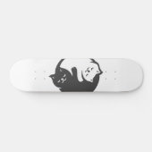 Witte en zwarte kat Yin-Yang - Kies achterkleur Persoonlijk Skateboard (Horizontaal)