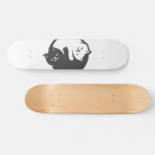 Witte en zwarte kat Yin-Yang - Kies achterkleur Persoonlijk Skateboard (Horizontaal)