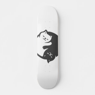 Witte en zwarte kat Yin-Yang - Kies achterkleur Persoonlijk Skateboard