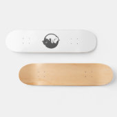 Witte en zwarte kat Yin-Yang - Kies achterkleur Persoonlijk Skateboard (Horizontaal)