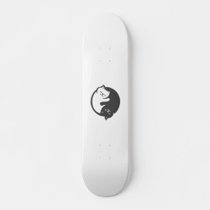 Witte en zwarte kat Yin-Yang - Kies achterkleur Persoonlijk Skateboard