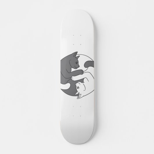 Witte en zwarte kattenknuffel - Kies achtergrondkl Persoonlijk Skateboard (Voorkant)