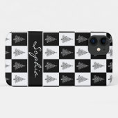 Witte en zwarte kerstbomen Case-Mate iPhone case (Achterkant (horizontaal))