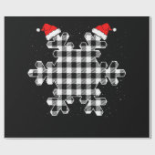 Witte en zwarte kerstbuffels cadeaupapier (Vlak)