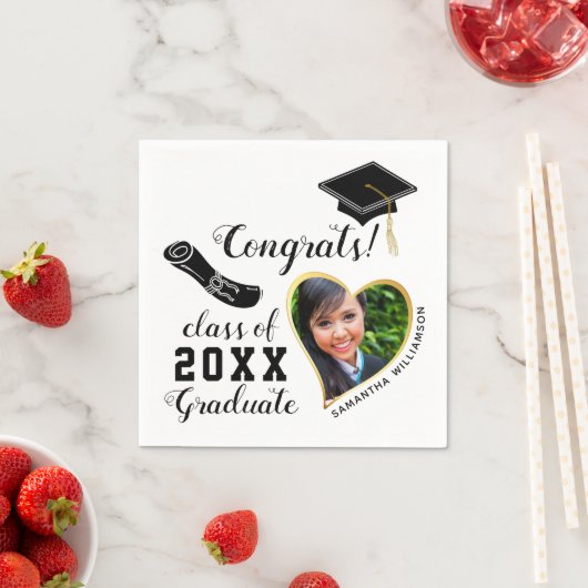 Witte en zwarte klasse van 2025 Afstuderen Afstude Servet (Insitu)