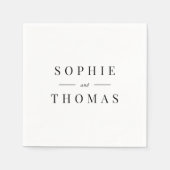 Witte en zwarte kleur Modern Classic Wedding Servet (Voorkant)