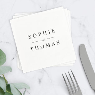 Witte en zwarte kleur Modern Classic Wedding Servet