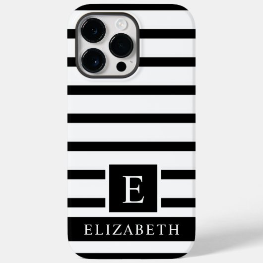  witte en zwarte kleurstrepen Case-Mate iPhone case (Achterkant)