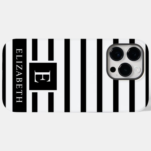 witte en zwarte kleurstrepen Case-Mate iPhone case (Achterkant (horizontaal))