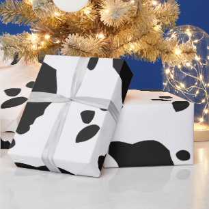 Witte en zwarte Koe vlekken Dierenprint Cadeaupapier