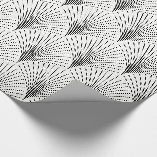 Witte en zwarte kunst-deco naadloze patronen cadeaupapier (Hoek)