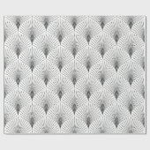 Witte en zwarte kunst-deco naadloze patronen cadeaupapier (Vlak)