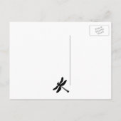 Witte en zwarte libel slaan de datum op aankondigingskaart (Achterkant)