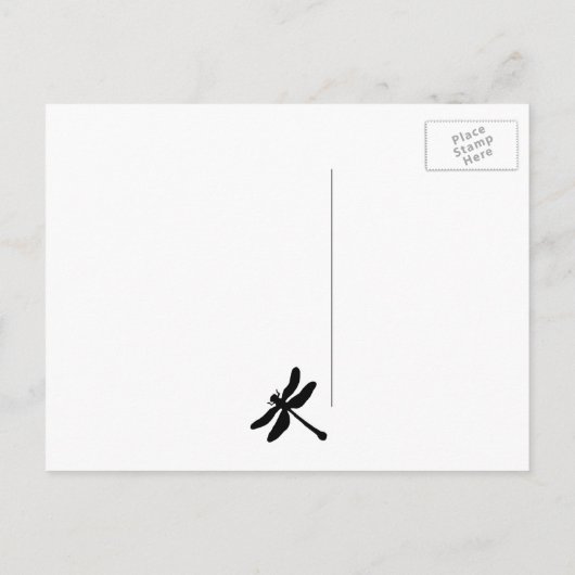 Witte en zwarte libel slaan de datum op aankondigingskaart (Achterkant)